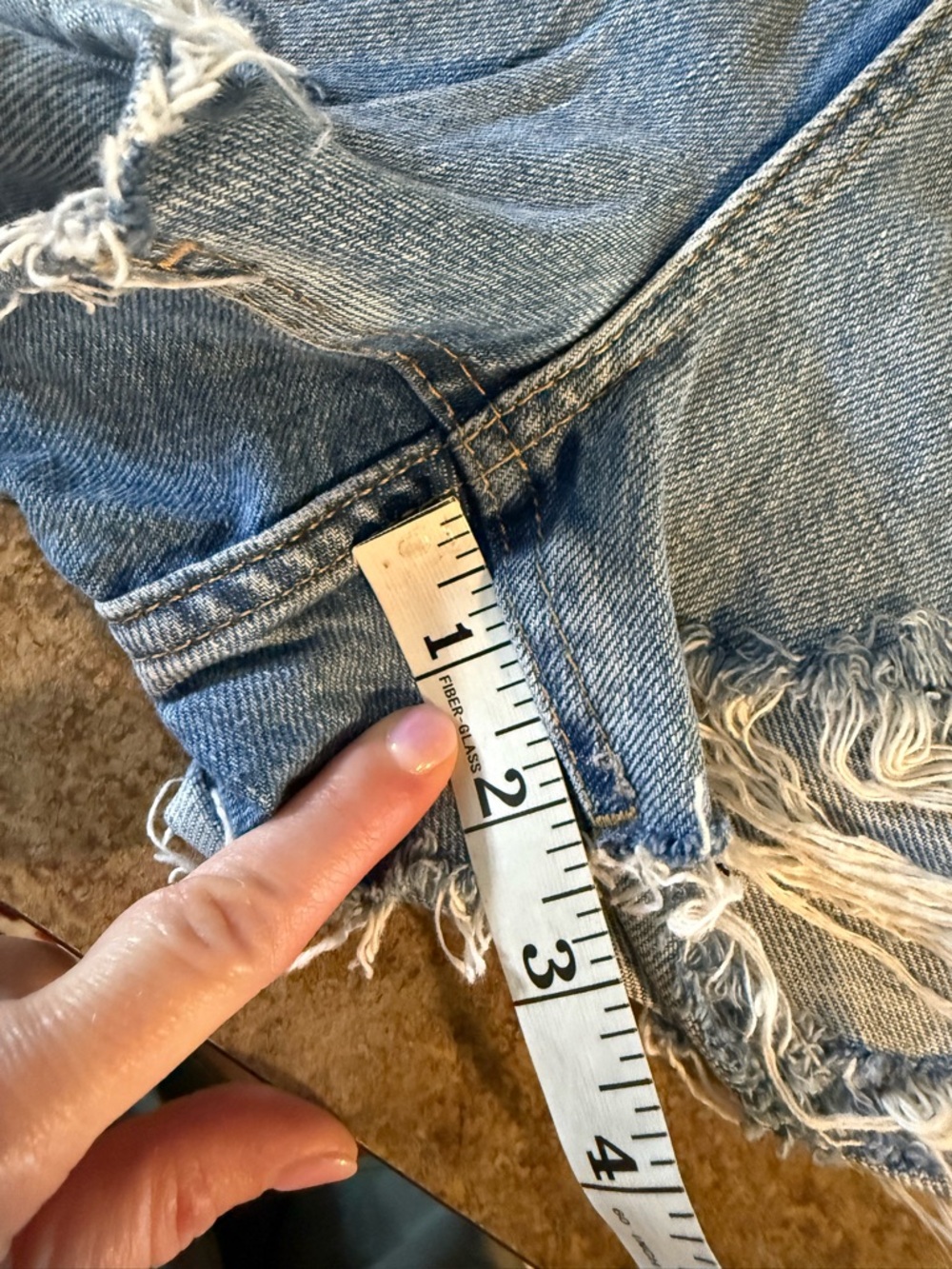 Topshop Light Blue Distressed Denim Jean Shorts - Picture 6 of 9